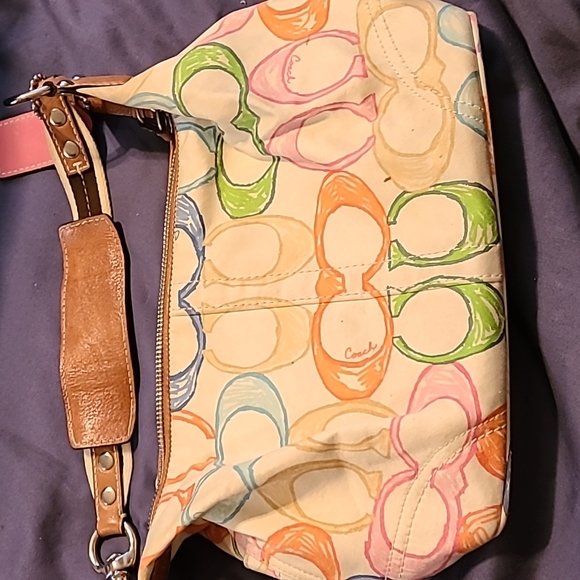 COACH Hampton Scribble Pastel Handbag L0751-F11672 & Matching Wallet - Picture 6 of 17